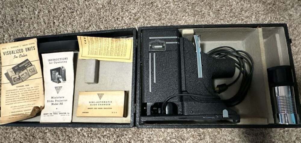 Vintage Society for Visual Education SVE Model AK Miniature Slide Projector Case